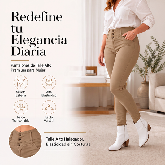 🔥 AJUSTE QUE SE ADAPTA A TI | Pantalón Skinny Elástico de Cintura Alta -50%