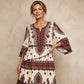 ⏰🔥 ¡OFERTA 50% OFF! 👗✨ Vestido bohemio para mujer con cuello en V y volantes escalonados
