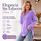 Top informal holgado de cuello redondo para mujer
