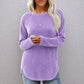 Top informal holgado de cuello redondo para mujer
