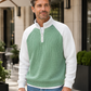 👔 Camiseta de punto gofrado para hombre con cierre de cuarto de cremallera – textura única, estilo moderno y comodidad todo el día | El básico que eleva tu look