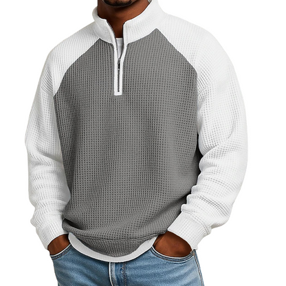 👔 Camiseta de punto gofrado para hombre con cierre de cuarto de cremallera – textura única, estilo moderno y comodidad todo el día | El básico que eleva tu look