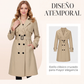 🧥 Abrigo tipo trench cruzado casual para mujer – estilo atemporal y silueta favorecedora | El abrigo que transforma cualquier look | ¡Envío gratis a todo Chile!