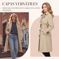 🧥 Abrigo tipo trench cruzado casual para mujer – estilo atemporal y silueta favorecedora | El abrigo que transforma cualquier look | ¡Envío gratis a todo Chile!