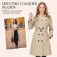 🧥 Abrigo tipo trench cruzado casual para mujer – estilo atemporal y silueta favorecedora | El abrigo que transforma cualquier look | ¡Envío gratis a todo Chile!