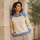 👚 Sudadera de manga larga para mujer con parches de mezclilla – estilo único, comodidad y toque casual | La sudadera que combina la suavidad del algodón con el carácter del denim | ¡Envío gratis a todo Chile!