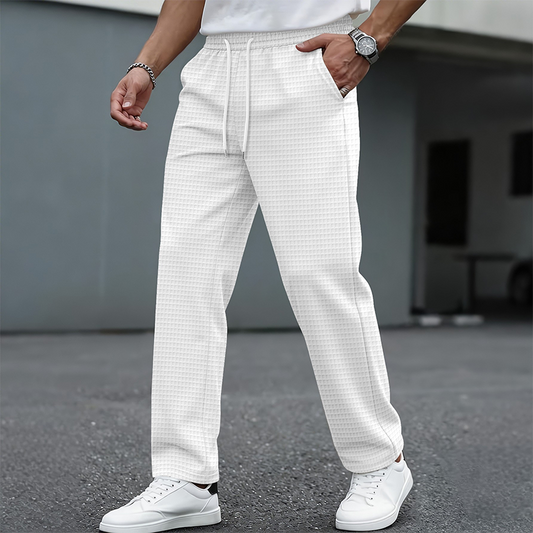 💥-50% AHORRO💥Pantalones casuales de punto gofrado con cordón para hombre