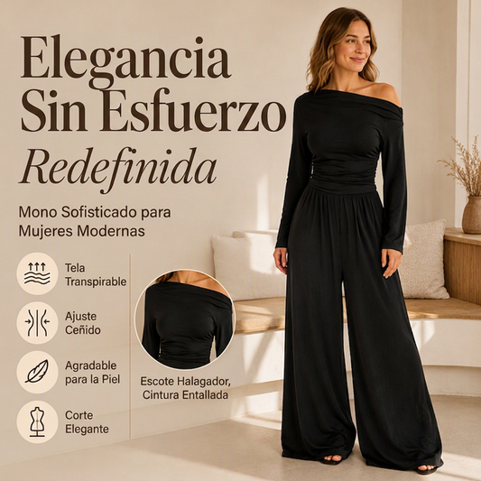⏰🔥 ¡OFERTA 50% OFF! 👗✨ Mono de Pierna Ancha con Hombros al Descubierto para Mujer – Elegante, Favorecedor y Cómodo para Cualquier Ocasión
