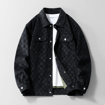 🧥 Chaqueta de hombre de ante sintético con patrón de tablero de ajedrez – estilo único, textura suave y diseño moderno | La chaqueta que combina la calidez del ante con la actitud del checkerboard | ¡Envío gratis a todo Chile!