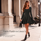 👗 Vestido mini de mujer de manga larga con cuello cuadrado – estilo moderno, silueta favorecedora y frescura | El vestido que combina la elegancia del cuello cuadrado con la comodidad de la manga larga | ¡Envío gratis a todo Chile!