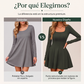 👗 Vestido mini de mujer de manga larga con cuello cuadrado – estilo moderno, silueta favorecedora y frescura | El vestido que combina la elegancia del cuello cuadrado con la comodidad de la manga larga | ¡Envío gratis a todo Chile!