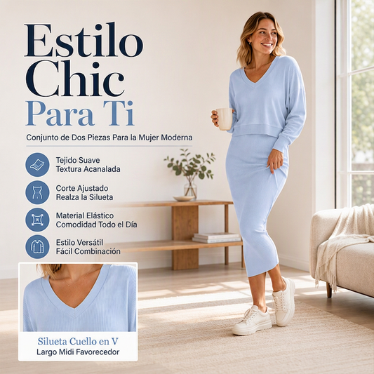 ⏰🔥 ¡OFERTA 50% OFF! 👗✨ Conjunto de Sudadera de Hombros Descubiertos y Vestido Camiseta para Mujer – Cómodo, Moderno y Fácil de Combinar