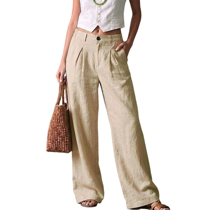 ⏰🔥 ¡OFERTA 50% OFF! 👖✨ Pantalones Anchos de Mezcla de Lino para Mujer – Cintura Alta, Diseño Elegante y Comodidad Transpirable Todo el Día