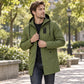 ⏰🔥 ¡OFERTA 50% OFF! 🧥✨ Gabardina cortavientos con capucha de longitud media para hombre