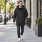 ⏰🔥 ¡OFERTA 50% OFF! 🧥✨ Gabardina cortavientos con capucha de longitud media para hombre