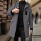 ⏰🔥 ¡OFERTA 50% OFF! 🧥✨ Gabardina cortavientos con capucha de longitud media para hombre