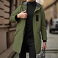 ⏰🔥 ¡OFERTA 50% OFF! 🧥✨ Gabardina cortavientos con capucha de longitud media para hombre