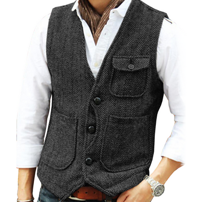 ⏰🔥 ¡OFERTA 50% OFF! 🦺✨ Chaleco Casual Vintage para Hombre – Estilo Elegante, Bolsillos Funcionales y Comodidad para Todo el Día