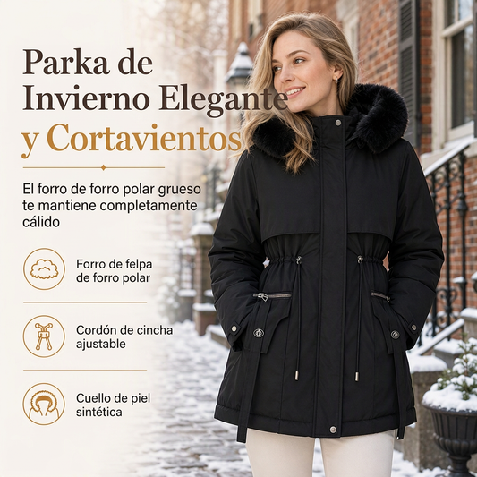 ⏰🔥 ¡OFERTA 50% OFF! 🧥✨Parka acolchada de piel sintética para mujer, para invierno