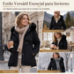 ⏰🔥 ¡OFERTA 50% OFF! 🧥✨Parka acolchada de piel sintética para mujer, para invierno