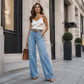 ⏰🔥 ¡OFERTA 50% OFF! 👖✨ Vaqueros de Pierna Ancha para Mujer – Costura Estilizadora, Corte Cómodo y Estilo Urbano Versátil