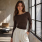 👚 Top de punto canelado elegante para mujer con cuello barco – estilo sofisticado, textura única y comodidad todo el día | El top que realza tu figura con un toque de distinción
