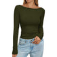 👚 Top de punto canelado elegante para mujer con cuello barco – estilo sofisticado, textura única y comodidad todo el día | El top que realza tu figura con un toque de distinción